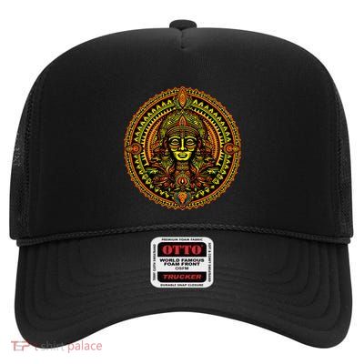 Buddhism Zen Yoga And Meditation Buddha High Crown Mesh Back Trucker Hat