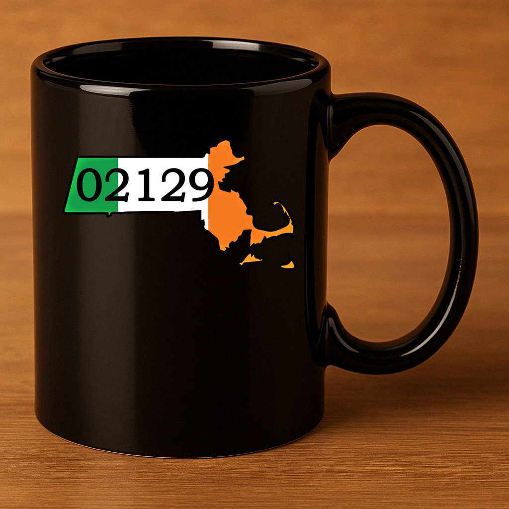 Charlestown 02129 Irish Flag Great Gift 11oz C Handle Ceramic Mug