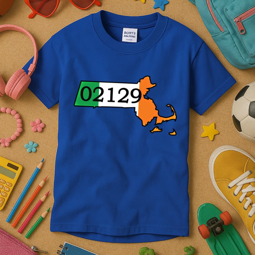 Charlestown 02129 Irish Flag Great Gift Kids T-Shirt