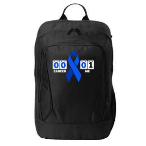 Cancer 00 Me 01 Blue Ribbon Colon Cancer Awareness Funny Gift City Backpack