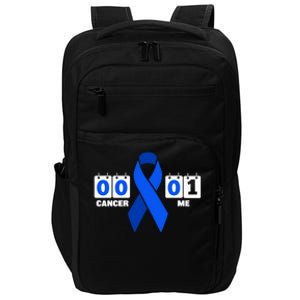 Cancer 00 Me 01 Blue Ribbon Colon Cancer Awareness Funny Gift Impact Tech Backpack