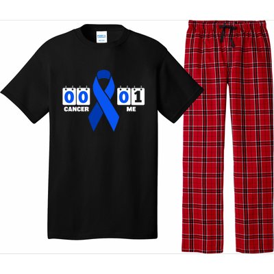 Cancer 00 Me 01 Blue Ribbon Colon Cancer Awareness Funny Gift Pajama Set