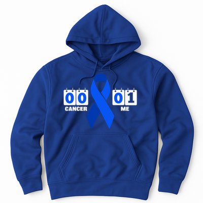 Cancer 00 Me 01 Blue Ribbon Colon Cancer Awareness Funny Gift Hoodie