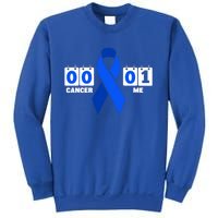 Cancer 00 Me 01 Blue Ribbon Colon Cancer Awareness Funny Gift Sweatshirt