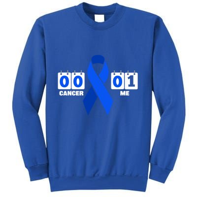 Cancer 00 Me 01 Blue Ribbon Colon Cancer Awareness Funny Gift Sweatshirt