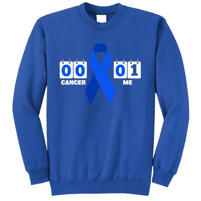 Cancer 00 Me 01 Blue Ribbon Colon Cancer Awareness Funny Gift Sweatshirt