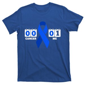 Cancer 00 Me 01 Blue Ribbon Colon Cancer Awareness Funny Gift T-Shirt