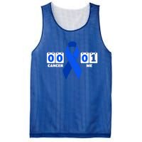 Cancer 00 Me 01 Blue Ribbon Colon Cancer Awareness Funny Gift Mesh Reversible Basketball Jersey Tank