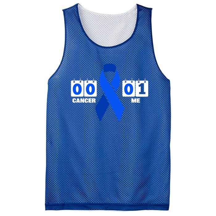 Cancer 00 Me 01 Blue Ribbon Colon Cancer Awareness Funny Gift Mesh Reversible Basketball Jersey Tank