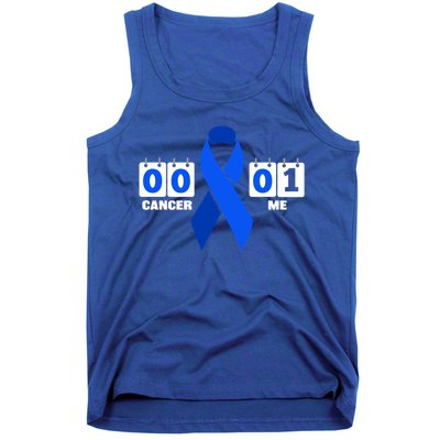 Cancer 00 Me 01 Blue Ribbon Colon Cancer Awareness Funny Gift Tank Top