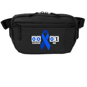 Cancer 00 Me 01 Blue Ribbon Colon Cancer Awareness Funny Gift Crossbody Pack