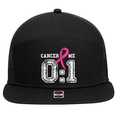 Cancer 0 Me 1 Shirt Breast Cancer Awareness  Survivor Gift 7 Panel Mesh Trucker Snapback Hat