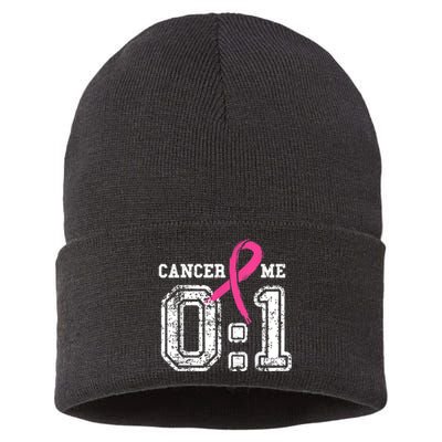 Cancer 0 Me 1 Shirt Breast Cancer Awareness  Survivor Gift Sustainable Knit Beanie