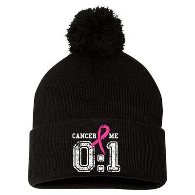 Cancer 0 Me 1 Shirt Breast Cancer Awareness  Survivor Gift Pom Pom 12in Knit Beanie