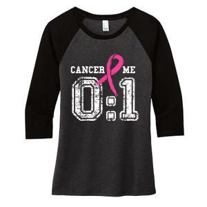 Cancer 0 Me 1 Shirt Breast Cancer Awareness  Survivor Gift Women's Tri-Blend 3/4-Sleeve Raglan Shirt