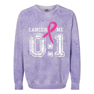 Cancer 0 Me 1 Breast Cancer Awareness Survivor Gift Colorblast Crewneck Sweatshirt