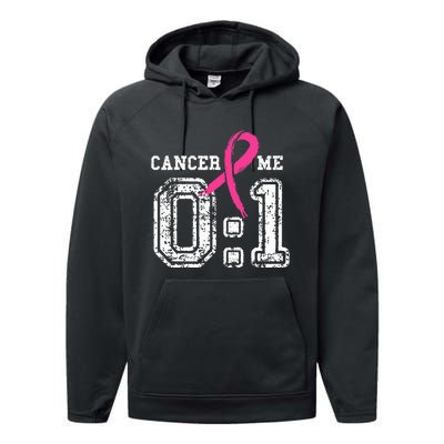 Cancer 0 Me 1 Breast Cancer Awareness Survivor Gift Performance Fleece Hoodie