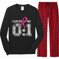 Cancer 0 Me 1 Breast Cancer Awareness Survivor Gift Long Sleeve Pajama Set