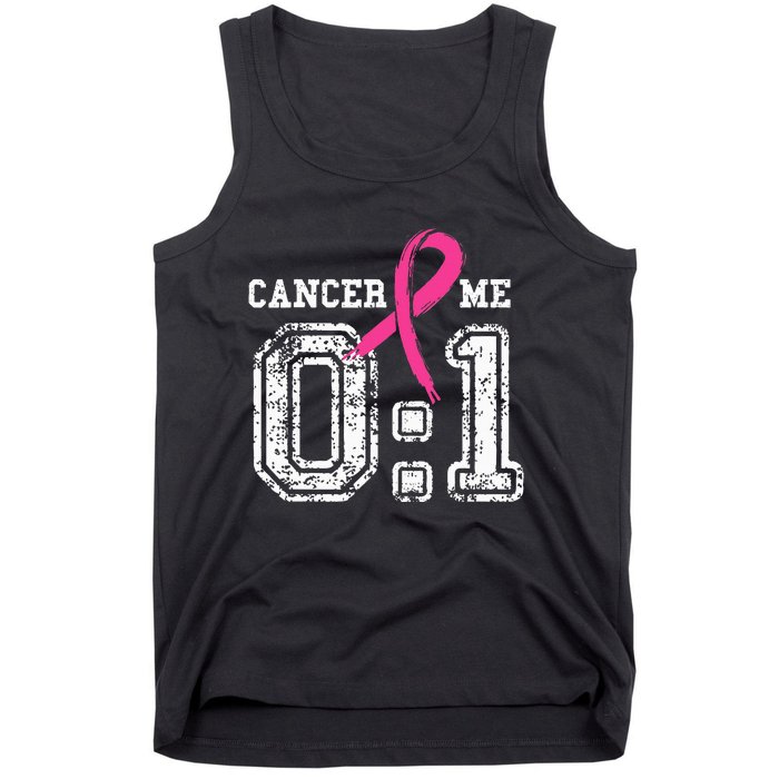 Cancer 0 Me 1 Breast Cancer Awareness Survivor Gift Tank Top