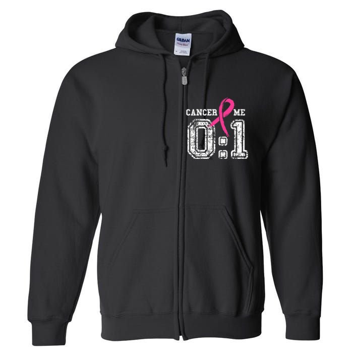 Cancer 0 Me 1 Breast Cancer Awareness Survivor Gift Full Zip Hoodie