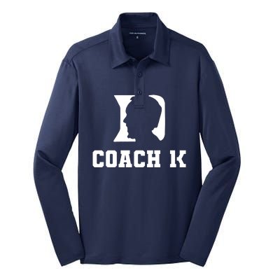 Coach 1K 1000 Wins Basketball College Font 1 K Silk Touch Performance Long Sleeve Polo