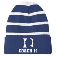 Coach 1K 1000 Wins Basketball College Font 1 K Striped Beanie with Solid Band