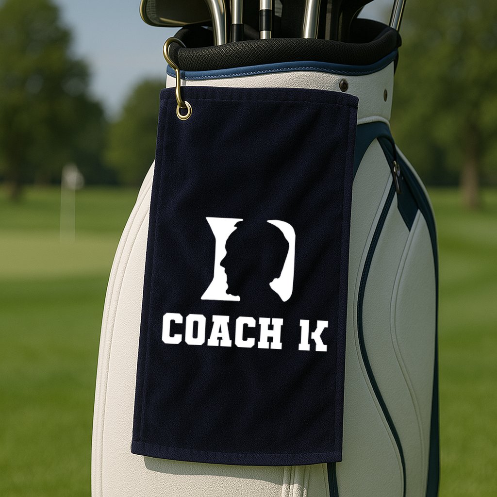 Coach 1K 1000 Wins Basketball College Font 1 K Golf Towel