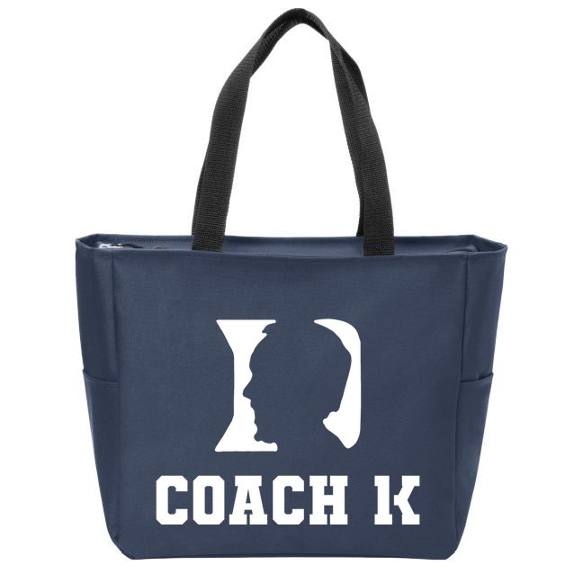 Coach 1K 1000 Wins Basketball College Font 1 K Zip Tote Bag