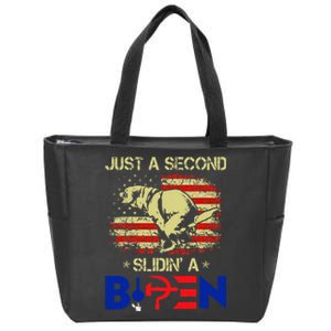 Creepshow 1982just A Second Slidin A Biden Humour Biden Zip Tote Bag