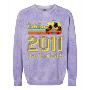 Cute 13th Birthday Born In Oct 2011 Birthday Colorblast Crewneck Sweatshirt