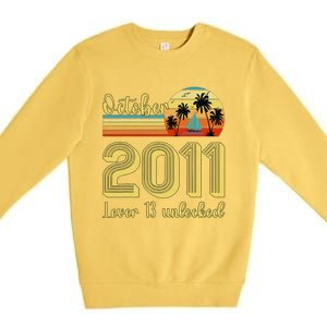 Cute 13th Birthday Born In Oct 2011 Birthday Premium Crewneck Sweatshirt