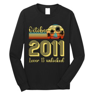 Cute 13th Birthday Born In Oct 2011 Birthday Long Sleeve Shirt