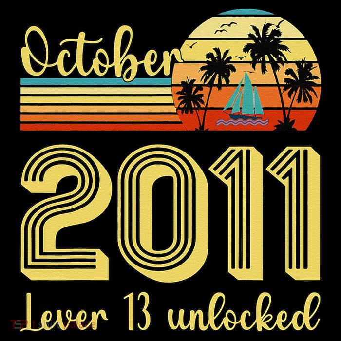 Cute 13th Birthday Born In Oct 2011 Birthday T-Shirt