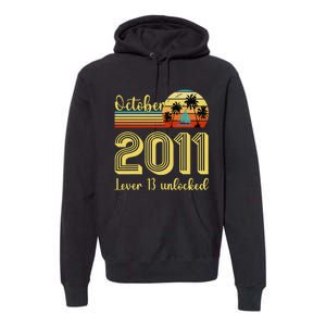 Cute 13th Birthday Born In Oct 2011 Birthday Premium Hoodie