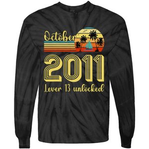 Cute 13th Birthday Born In Oct 2011 Birthday Tie-Dye Long Sleeve Shirt