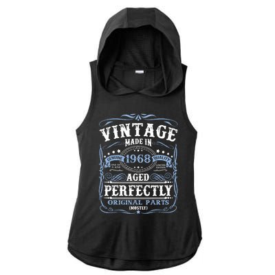 Classic 1968 Birthday Gift Ladies PosiCharge Tri-Blend Wicking Draft Hoodie Tank