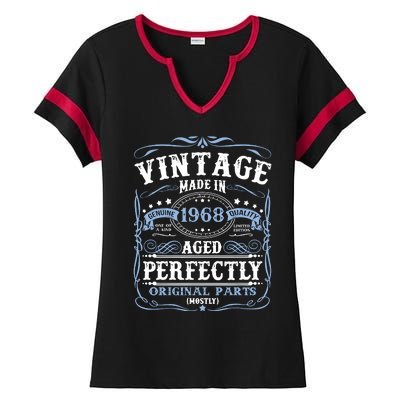 Classic 1968 Birthday Gift Ladies Halftime Notch Neck Tee