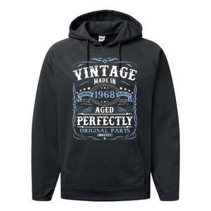 Classic 1968 Birthday Gift Performance Fleece Hoodie