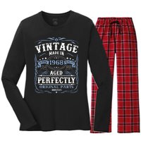 Classic 1968 Birthday Gift Women's Long Sleeve Flannel Pajama Set 