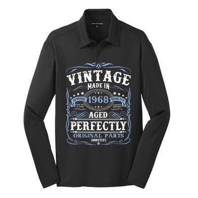 Classic 1968 Birthday Gift Silk Touch Performance Long Sleeve Polo