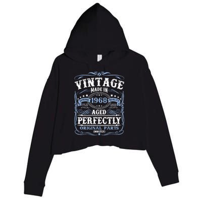 Classic 1968 Birthday Gift Crop Fleece Hoodie