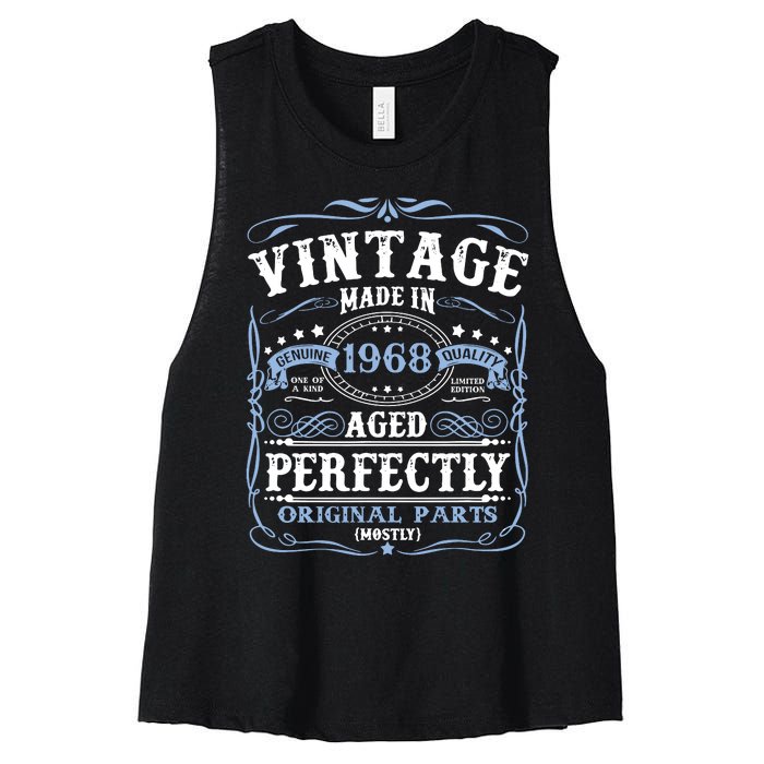 Classic 1968 Birthday Gift Women's Racerback Cropped Tank