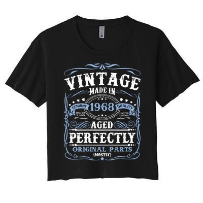 Classic 1968 Birthday Gift Women's Crop Top Tee