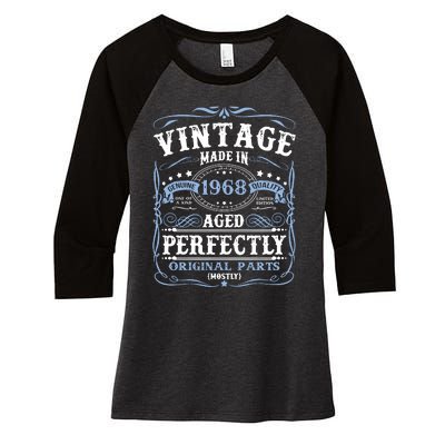 Classic 1968 Birthday Gift Women's Tri-Blend 3/4-Sleeve Raglan Shirt