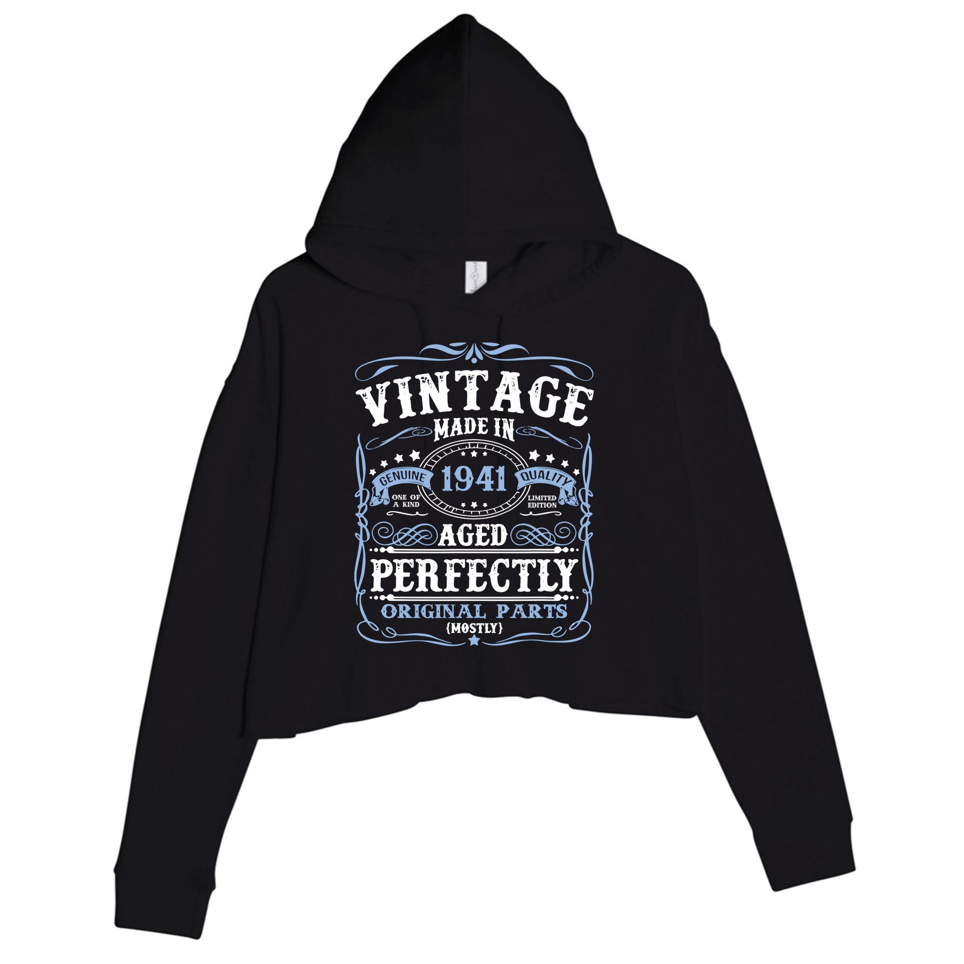 Classic 1941 Birthday Gift Crop Fleece Hoodie
