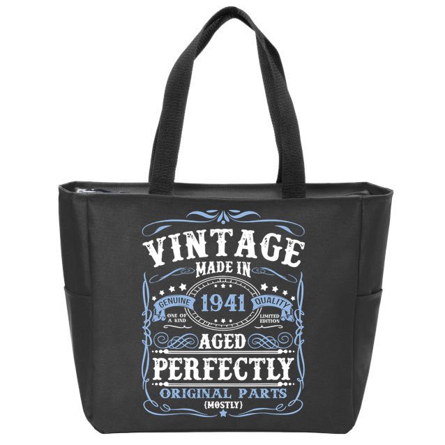 Classic 1941 Birthday Gift Zip Tote Bag
