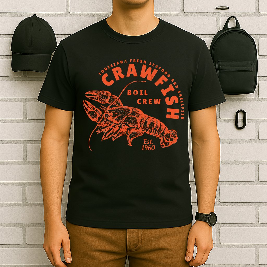 Crawfish 1960 Boil Crew Seafood Vintage T-Shirt
