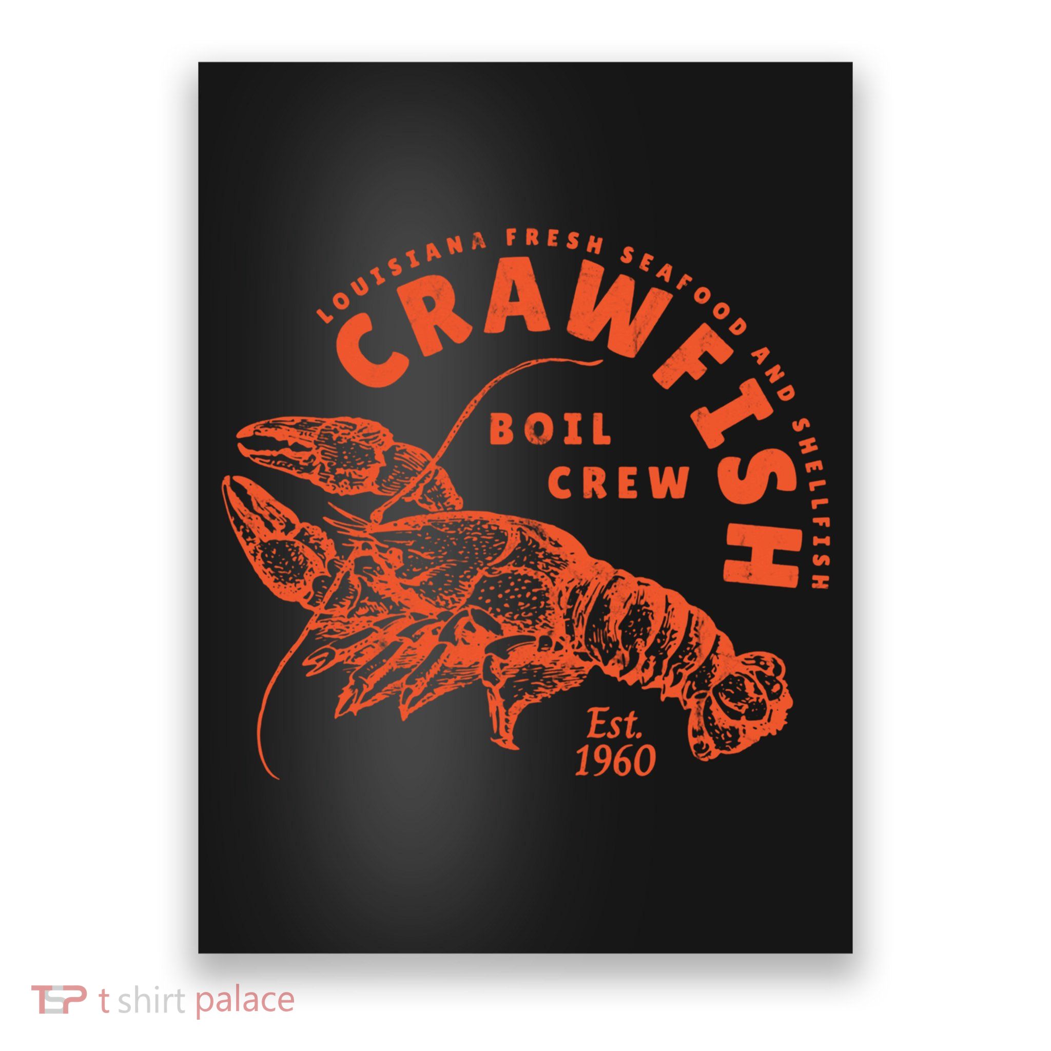 Crawfish 1960 Boil Crew Seafood Vintage Poster