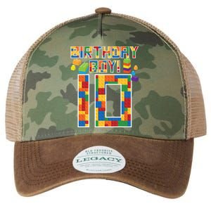 Cute 10th Birthday Gift 10 Years Old Block Building Legacy Tie Dye Trucker Hat