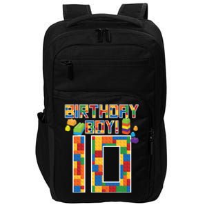 Cute 10th Birthday Gift 10 Years Old Block Building Impact Tech Backpack